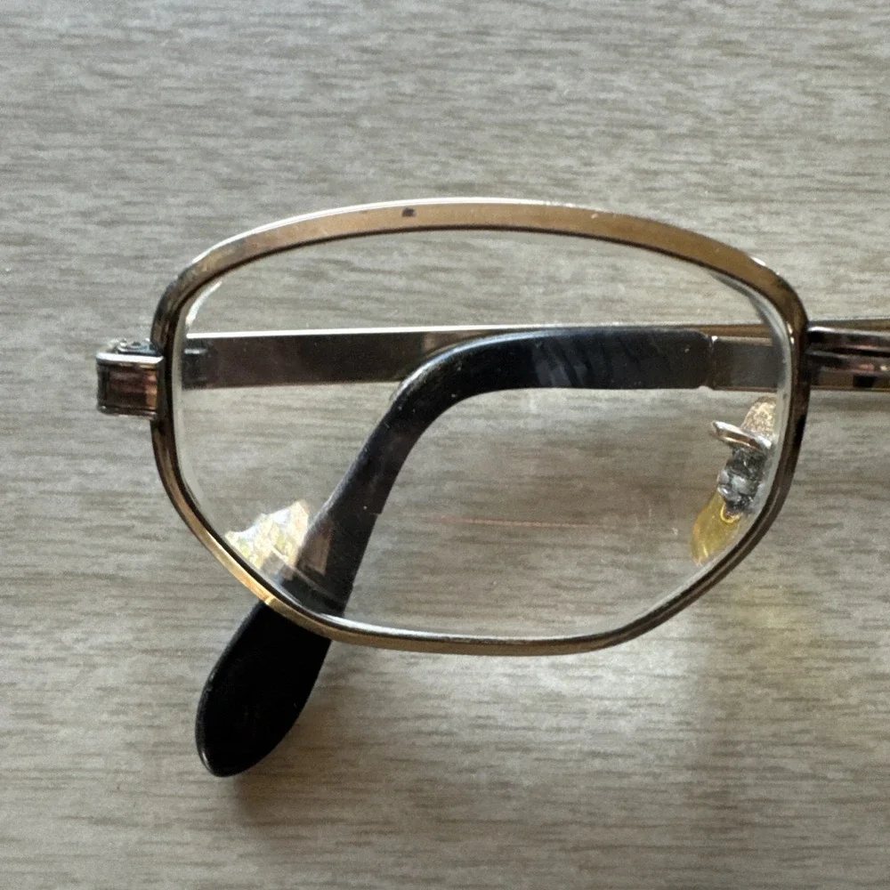 Vtg USA 1/20 10K Gold Filled Bifocal Eyeglasses Wire Frame Octagon Glasses MCM
